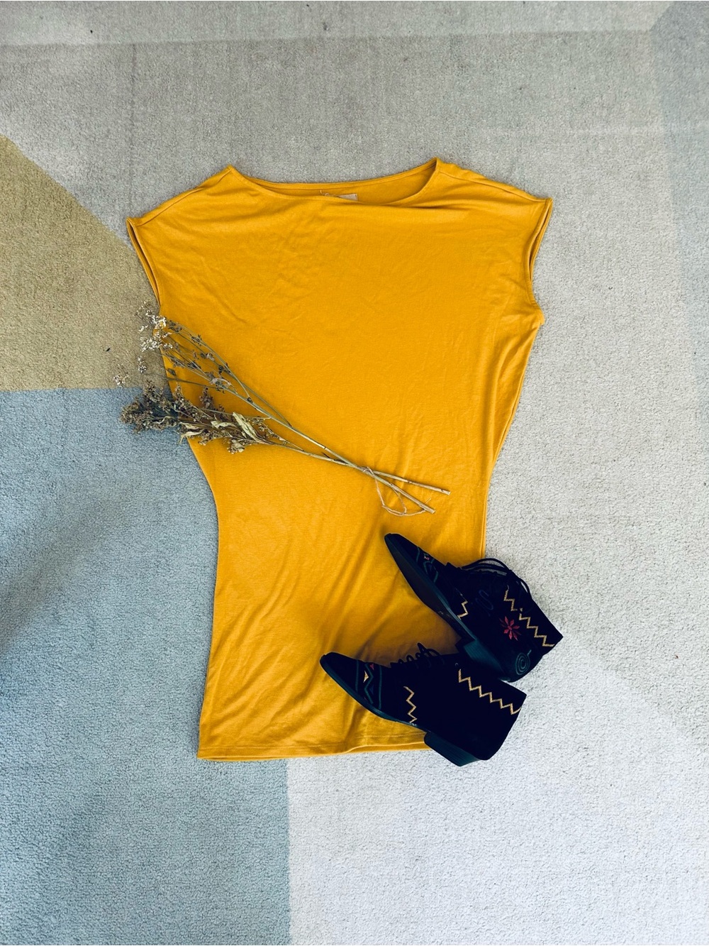 free est Sleeveless Mustard Yellow Tunic Top for Women